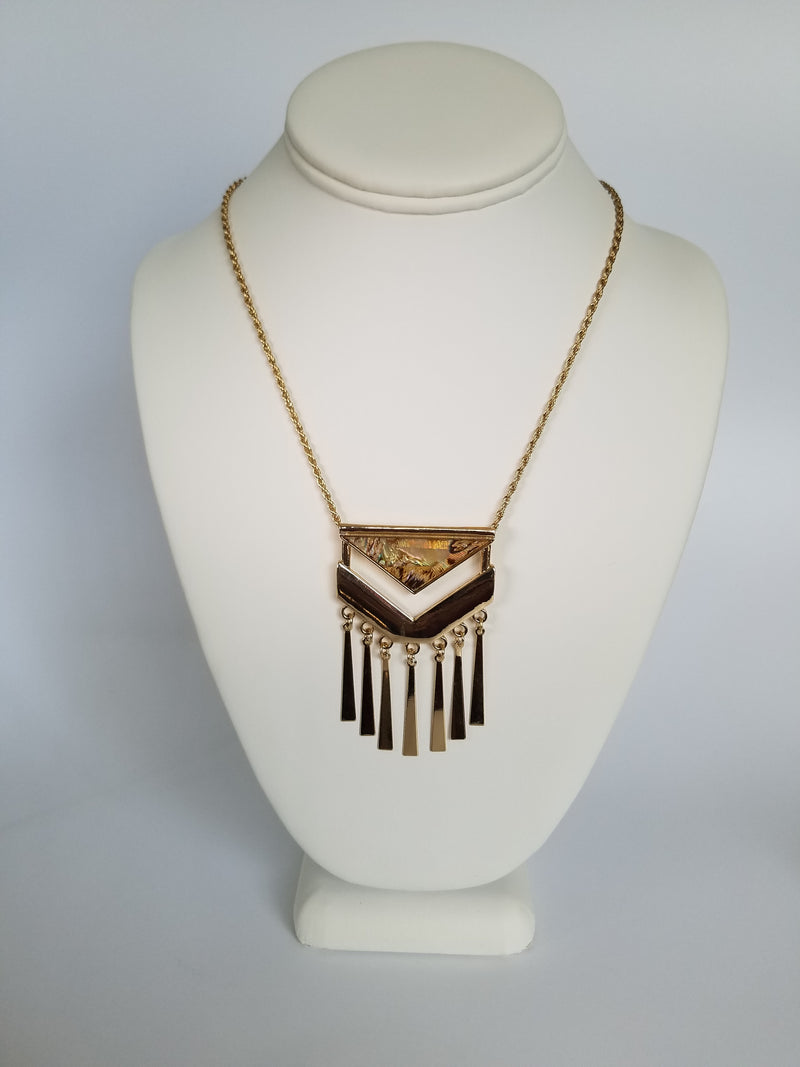 Susan Graver Style Gold Tone V Shaped Necklace
