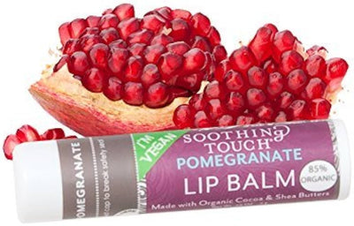 Soothing Touch Lip Balm Box (12) Set of 2 Lemon Cardamon & Pomegrante 0.25 oz