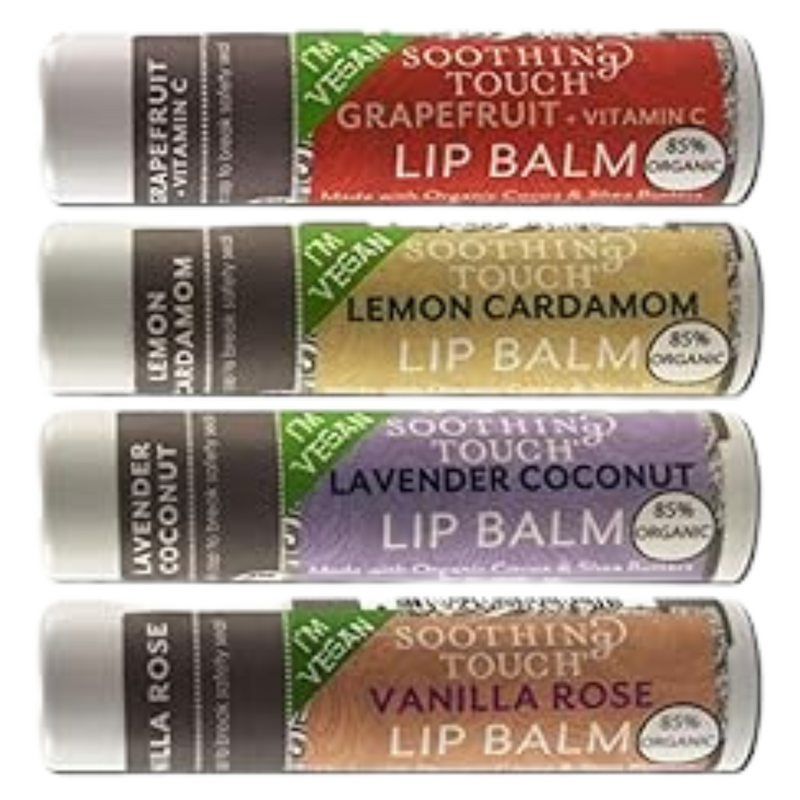 Lip Balm Variety 4 Pack Lip Balm By Soothing Touch w/ (3) 4 Pack Sets