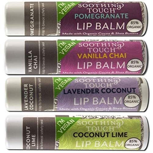 Lip Balm Variety 4 Pack Lip Balm By Soothing Touch w/ (3) 4 Pack Sets