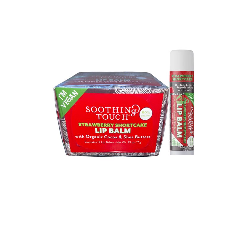 Strawberry Shortcake Vegan Lip Balm By Soothing Touch (Case Of 12) "NEW FLAVOR"