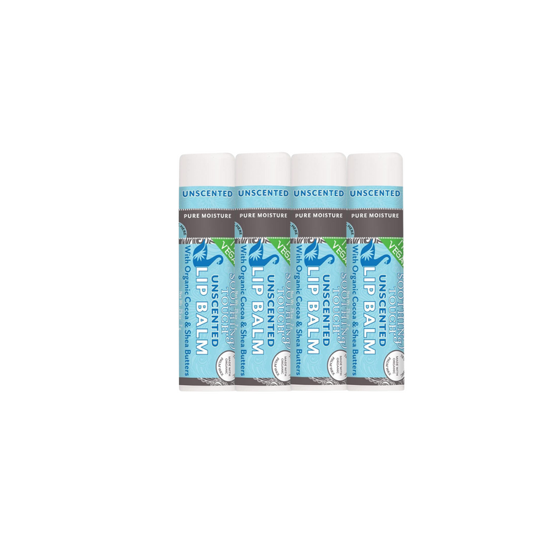 Unscented Lip Balm - Vegan Unscented By Soothing Touch ( Pack Of 4 ) .25 oz