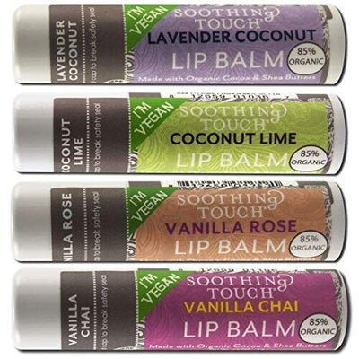 Lip Balm Variety 4 Pack Lip Balm By Soothing Touch w/ (3) 4 Pack Sets