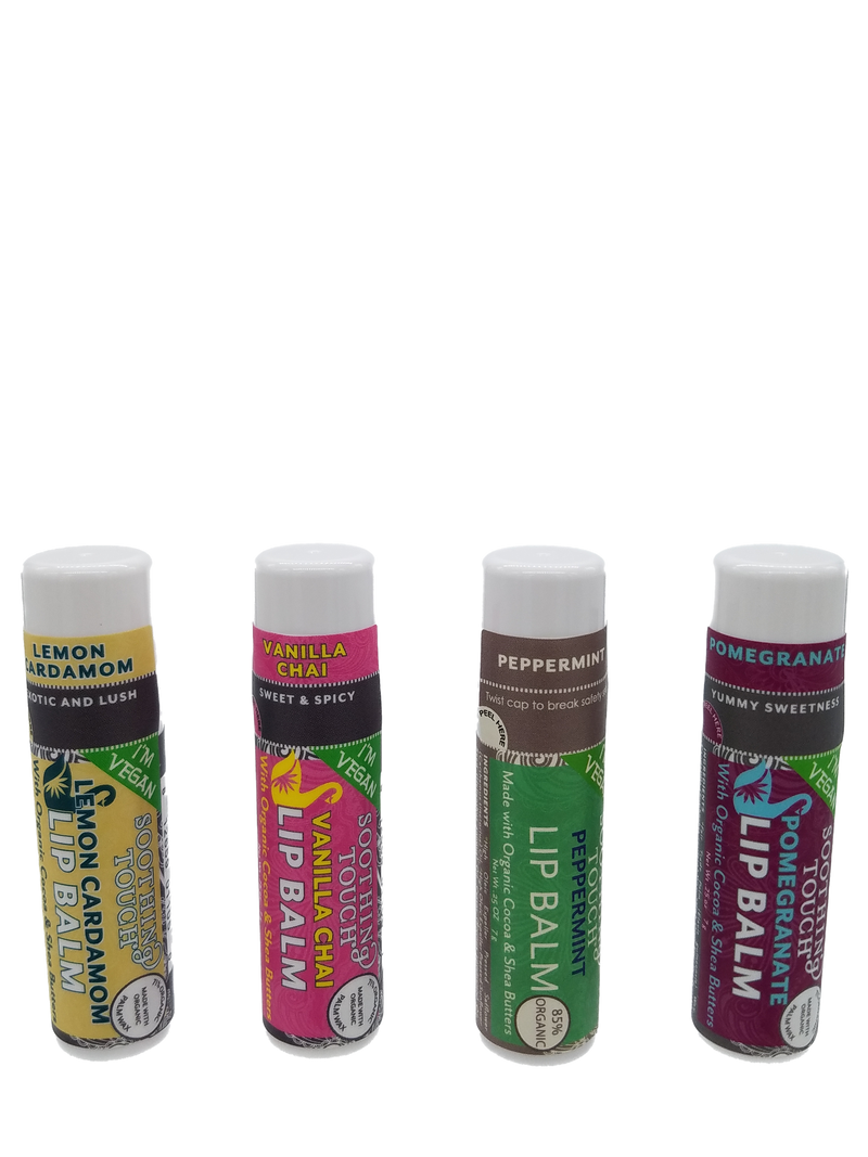 Soothing Touch "Variety" Lip Balm 4-Pack Holiday Gift Set (Vegan)