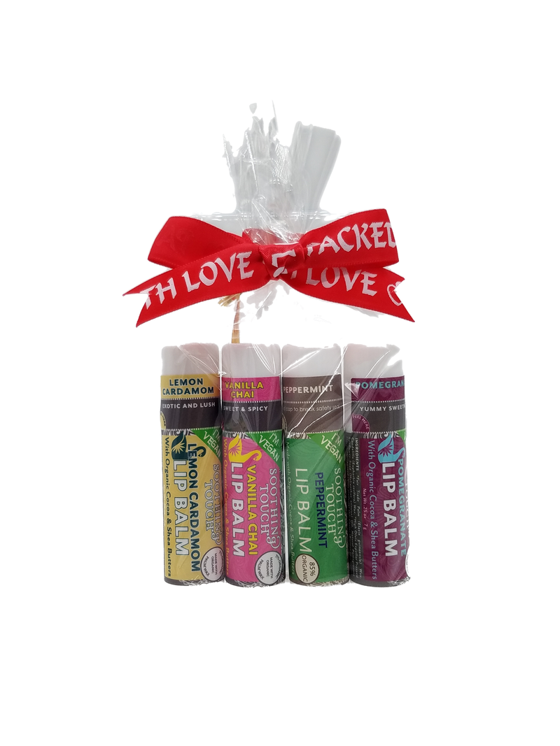 Soothing Touch "Variety" Lip Balm 4-Pack Holiday Gift Set (Vegan)
