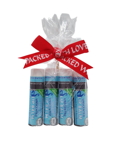 Soothing Touch "Unscented" Lip Balm 4-Pack Gift Set (Vegan)