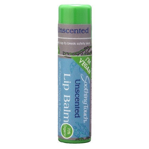 Soothing Touch Unscented Vegan Lip Balm, 0.25 Ounce - 12 Pack
