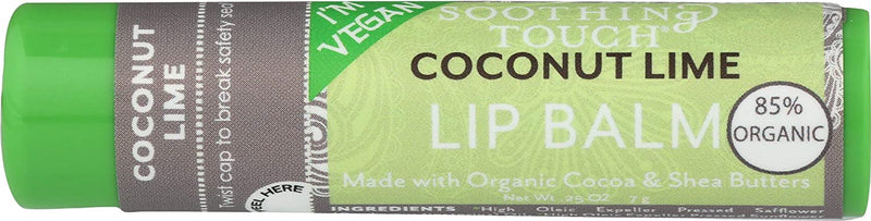 Soothing Touch, Lip Balm Coconut Lime Organic, 0.25 Ounce Pack Of 12