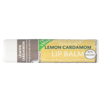 Soothing Touch Lemon Cardamom Vegan Lip Balm .25 oz Stick (Pack of 6)