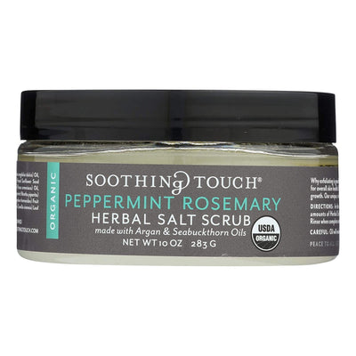 Soothing Touch Scrub Organic Salt Herbal Peppermint Rosemary 10 Ounce