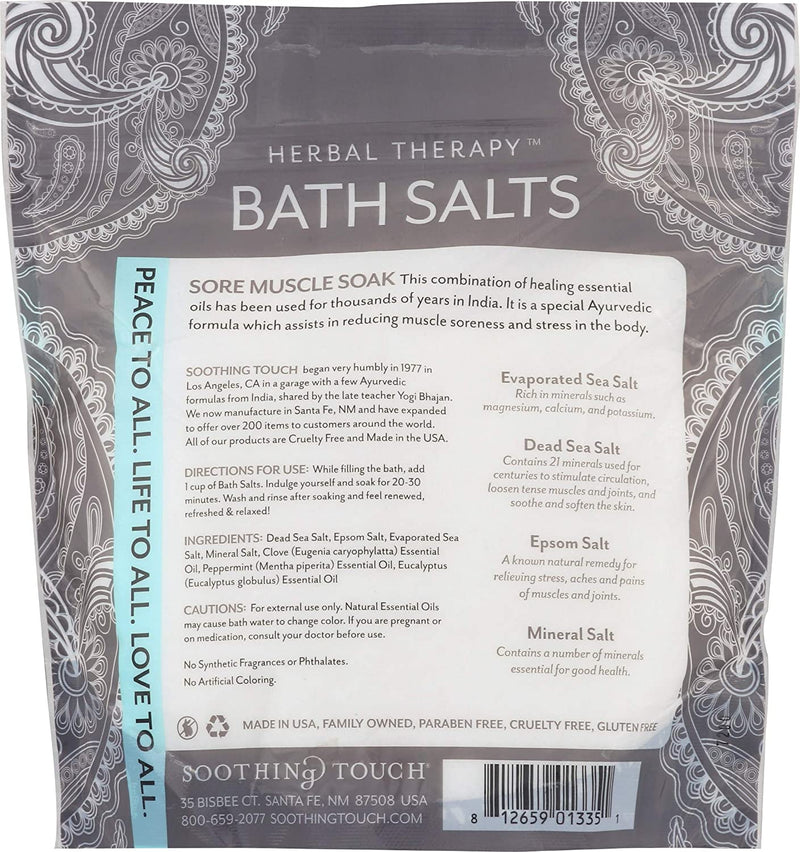 Soothing Touch Sore Muscle Soak Bath Salts Pouch 32 oz