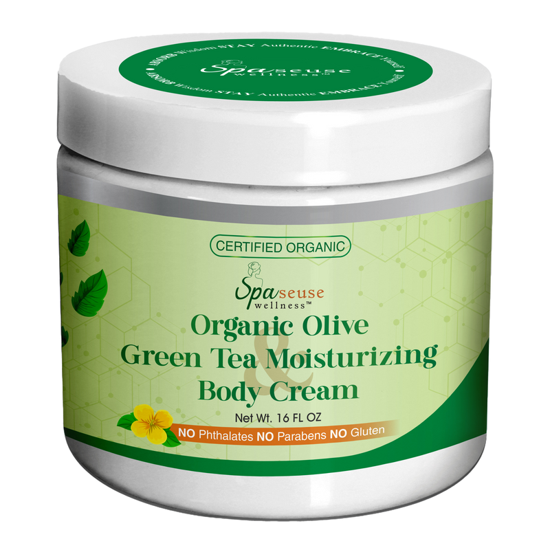 Spaseuse Wellness Organic Olive & Green Tea Moisturizing Body Cream Net Wt 16 FL OZ