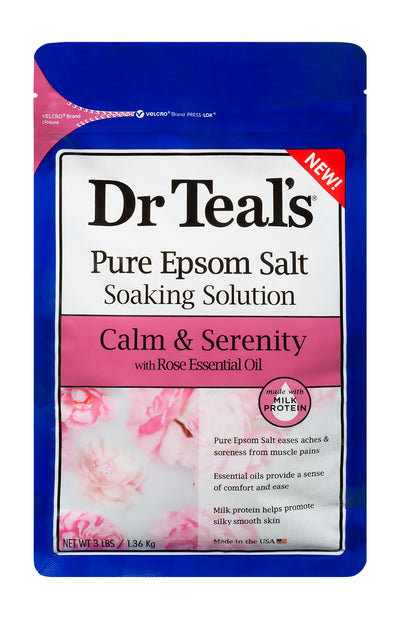 Pure Epsom Teal's Salt Soak, Calm & Serenity Rose, 3 Lbs