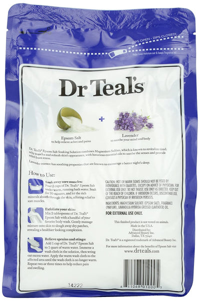 Advanced Dr. Teal's Lavender Scented Epsom Salt, 48 oz