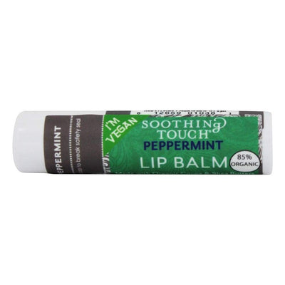 Soothing Touch Peppermint Vegan Organic Lip Balm, .25 oz (Pack of 12)