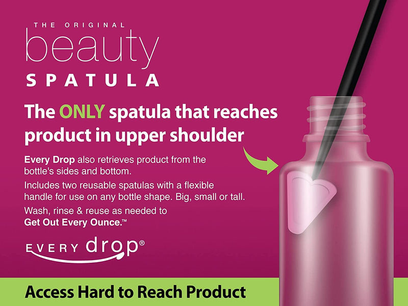 Every drop Beauty Spatula, Get Hard to Reach Beauty Products Out of Bottle, Washable and Reusable, 1 Spatula