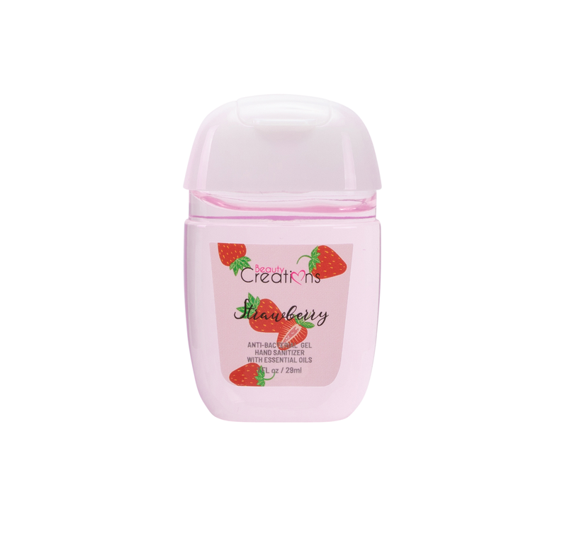 Beauty Creations Anti-Bacterial Gel Hand Sanitizer - STRAWBERRY Pack Of Three (3)